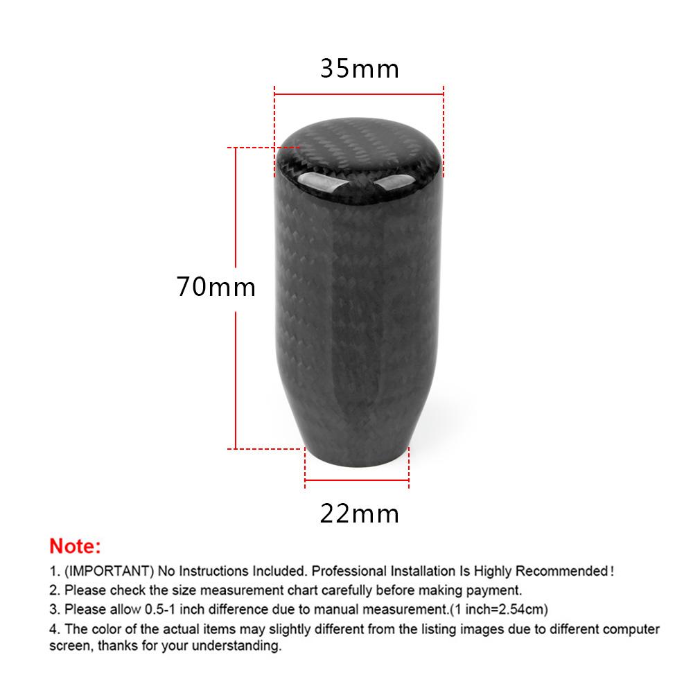 5/6 Speed Carbon Fiber Style Gear Shift Knob JDM Universal Shape Manual Transmission Shifter Lever Knob 8MM 10MM 12MM
