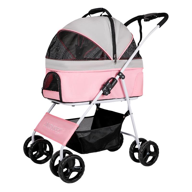 DODOPET Pet Stroller - Detachable, Hand-Push, One-Button Fold for Small & Medium Dogs/Cats Medium