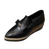 Women's Retro Pointed Toe Wedge Heel Work Shoes Fashionable And Casual Slip For Wearing Outside. Wedge Wide Foot