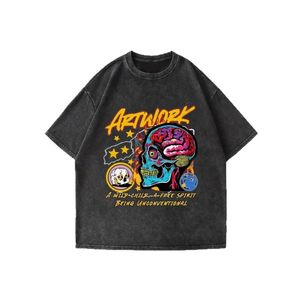 

Мультяшная графическая футболка Спящая штукатурка Футболка для стирки Пара XXXL