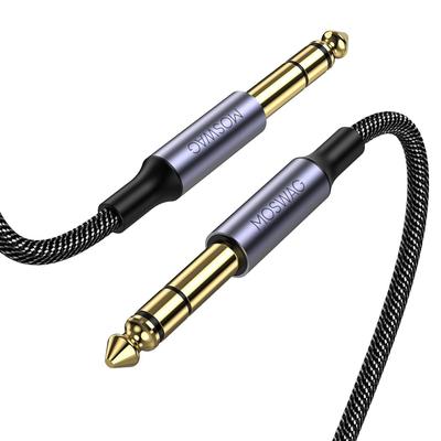 Mm Guitar Line Stereo Standard Plug Cable 2 Meters Compatible with 6.35 Male-to-Male (2m), Guitars, Amplifiers, Speakers, Soundstands, Loudspeakers,