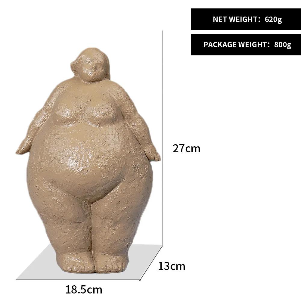 Resin Handicraft Yoga for Fat Women Artificial Figure Sculpture Abstract Body Figurines Home Decoration Accessories