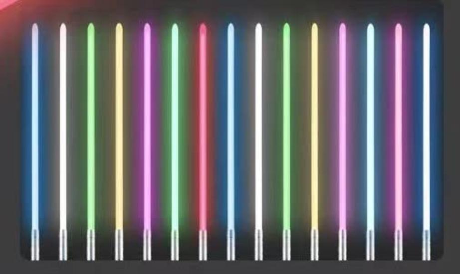Ms.0 Lightsaber, 15 RGB Colors, Sound, USB Charging, Cosplay Toy, Metal Hilt, Motion Sensor (Silver)