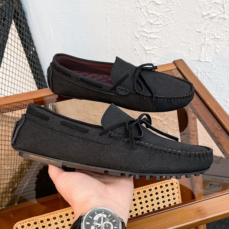 Men's Spring Casual Velvet Driving Shoes - British Style, Versatile, Easy Slip-On Design