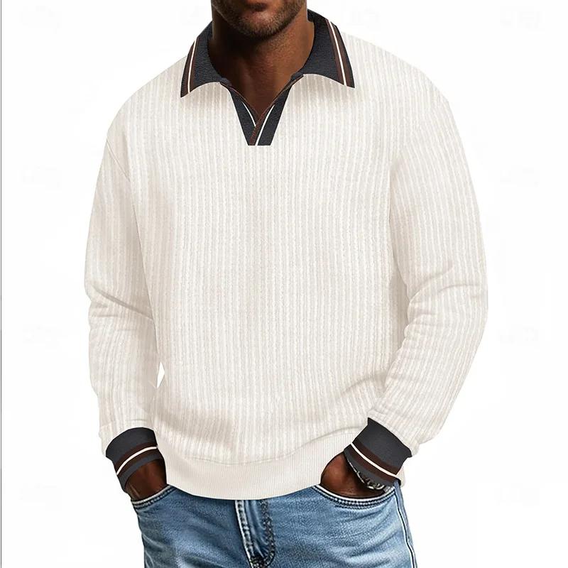Lente Herfst Lange Mouw Gebreid Sweatshirt Man Dik Corduroy Casual Pullover Hoodie Mannen Patchwork Omgeslagen Kraag Sport Tops