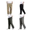 Men Work Pants with Pockets Wide Leg Loose Cargo Pants Solid Color Cotton Thin