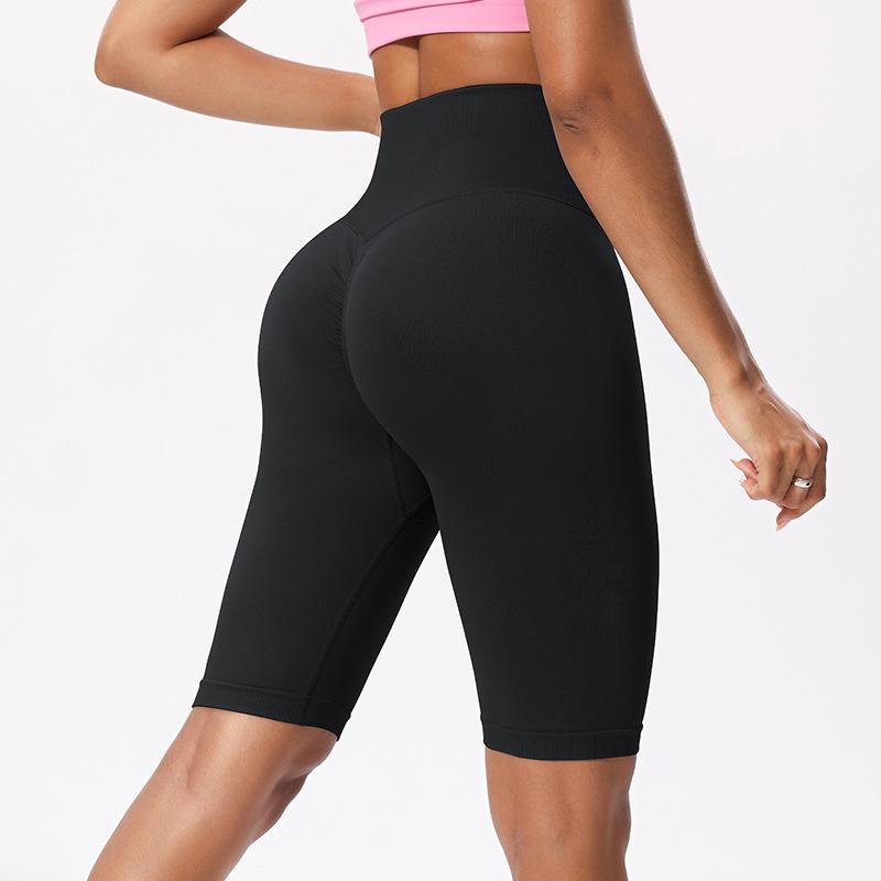 

Женские шорты для йоги с высокой талией - Трансграничный спорт, Эффект персика , Ощущение нюд , Фитнес 5 точек Small