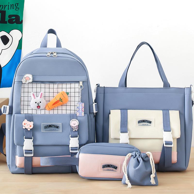 Primary School Girl Four Piece Set Junior High School High School Student Backpack College Boy Backpack
