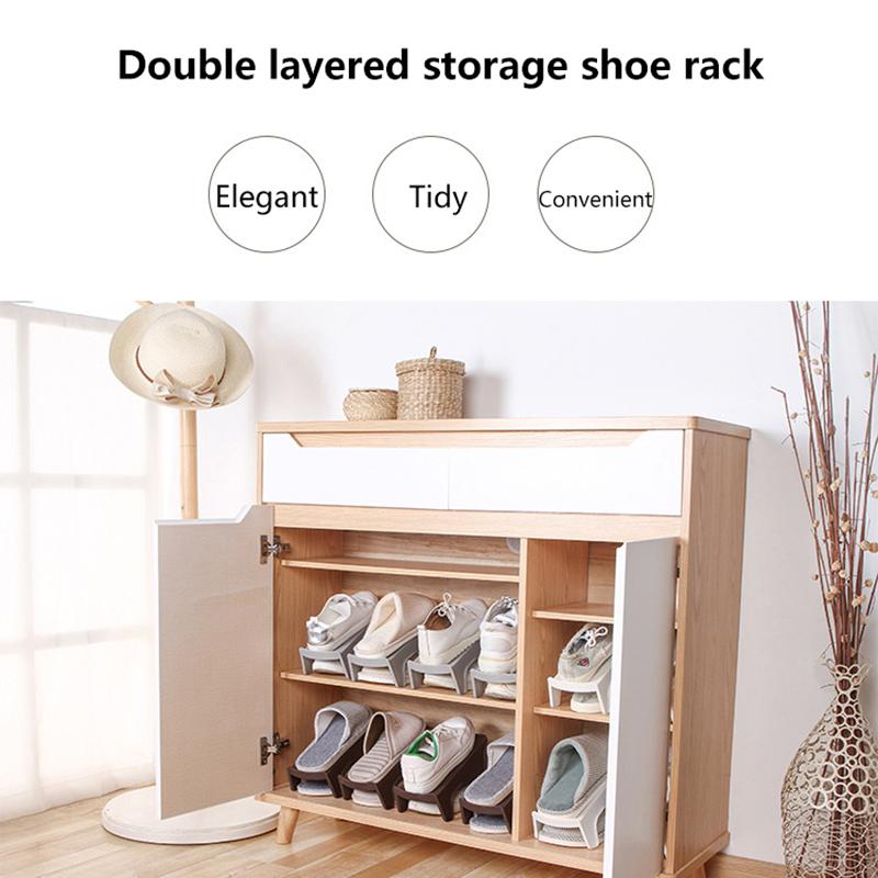 1/5Pcs Adjustable Shoe Rack Organizer Shoe Slot Space Saver Double-Layer Shoe Rack Organization Shoes Storage Rack Shoe Box
