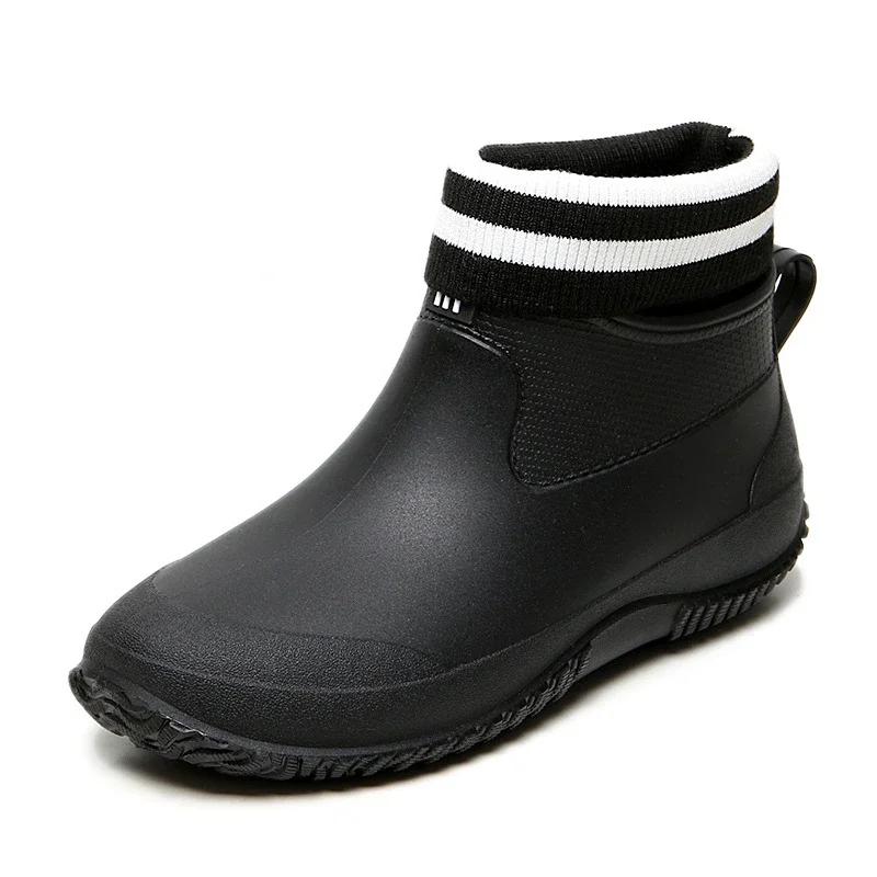 2025 Four Seasons Male Rain Boots Novelty Men's Rain Boots Non-slip Breathable Masculino Slip-on Winter Warm Rain and Snow Shoes