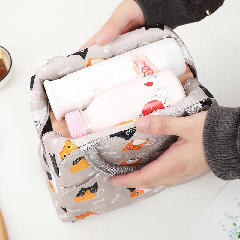 1 Stück Tragbare Lunchtaschen Wärmeisolierung Lunchbox Aufbewahrungstasche Kinder Schul-Lunchbox-Tasche Picknick Aufbewahrung Große Kapazität