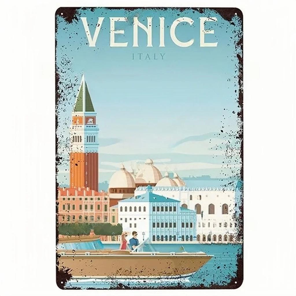 Vintage BERLIN LONDON MONACO Lissabon Stadtposter Metallschild Plakette Platte Dekor Für Werkstatt Man Cave Bar Pub Hotel Wanddeko