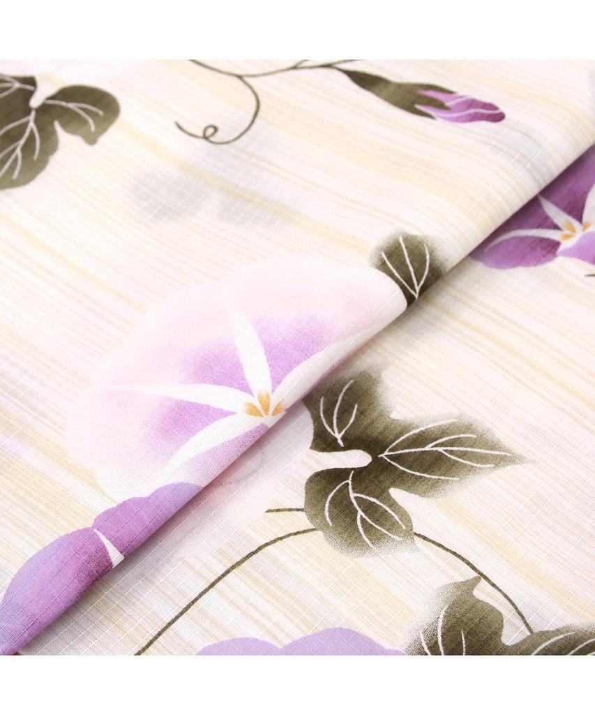 Zestaw do zmiany yukaty Heiko dla dziewcząt Glory Transparent [KYOETSU] Zestaw, Yukata, Typ dwuczęściowy, Dla dziewcząt, Niebielony, Splot, 3-częściowy (Yukata, Obi, Geta),