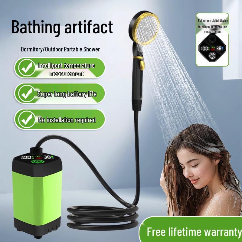 Portable Outdoor Electric Shower Set with Charging Shower Head and Tent