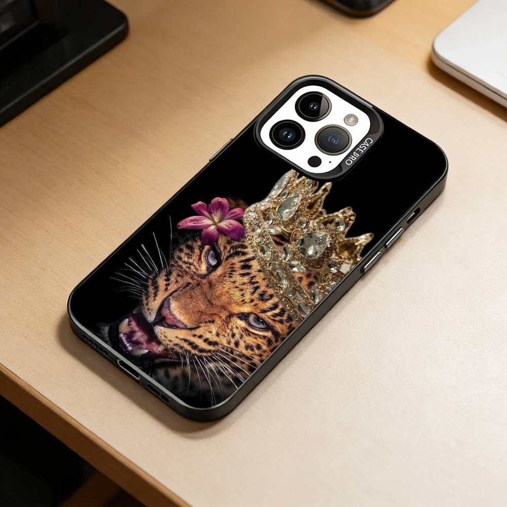 D-Funny Animals Phone Case For iPhone 17,16,15,14,13,12,11 Plus,Pro Max,XS,Colorful Silver Phone case Funda Cover