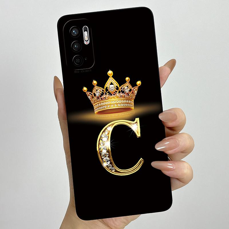 For Redmi Note 10 5G Note 10T 5G Fashion Initial Letter Couple Phone Case Redmi Note10 5G 10T Soft Silicone TPU Protective Case
