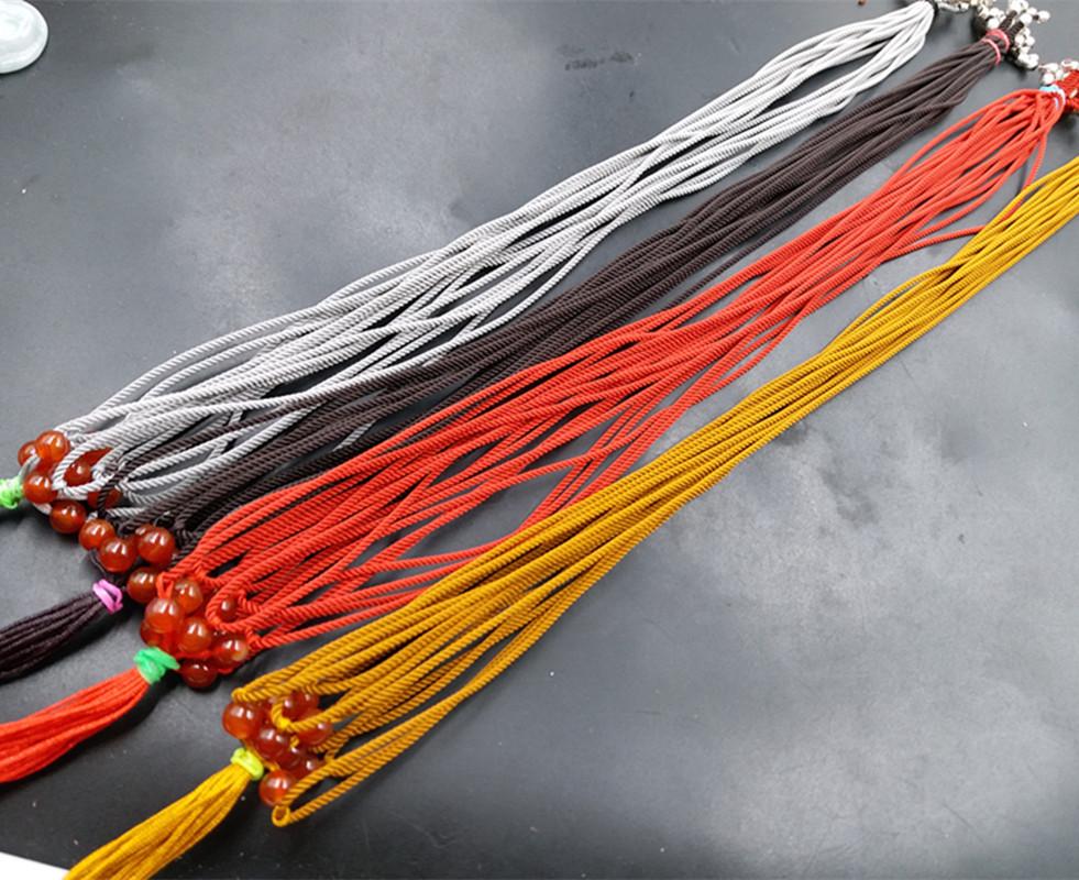 1.5mm Thin Milan Rope Retractable Lanyard for Jade Thread жёлтый