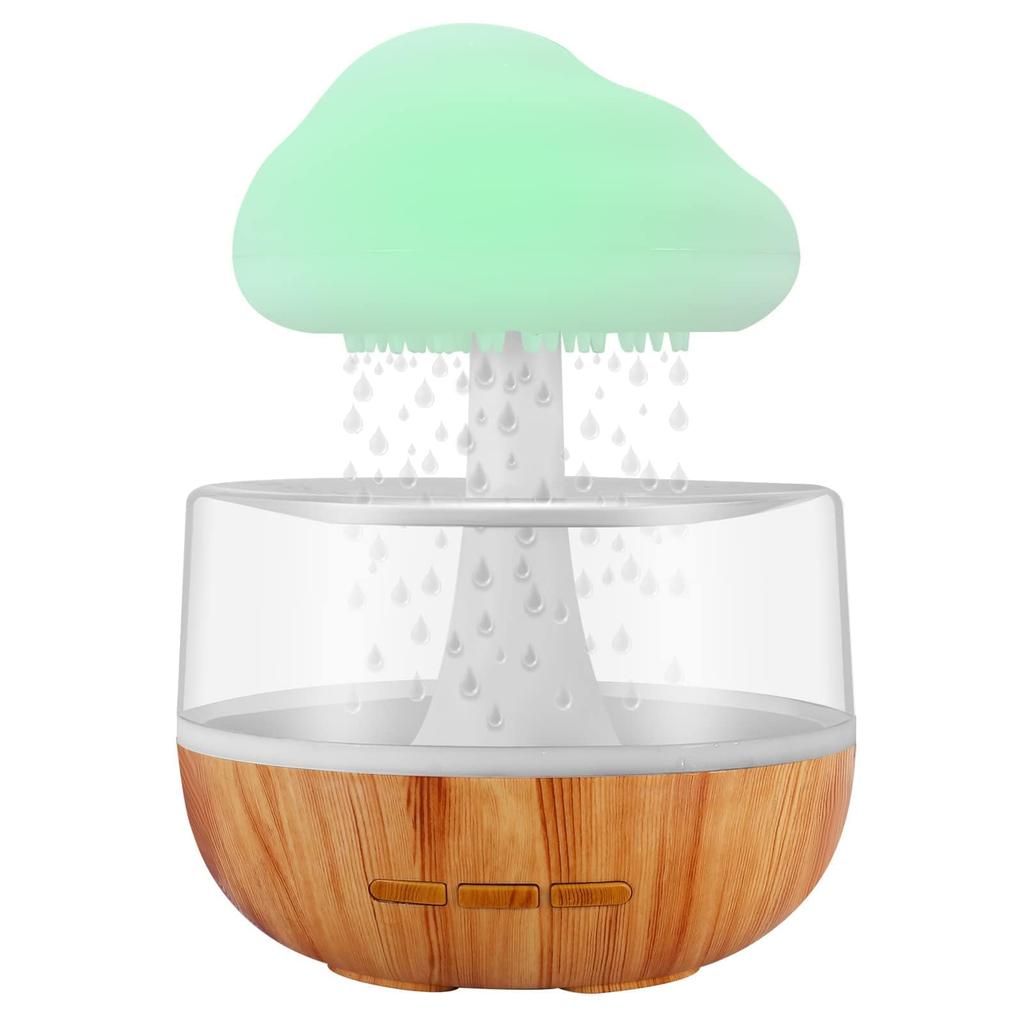 Rechargeable Cloud Rain Humidifier for bedroom with Soothing Rain Sounds Home Essential Oil Diffuser with 7 Colors LED Light