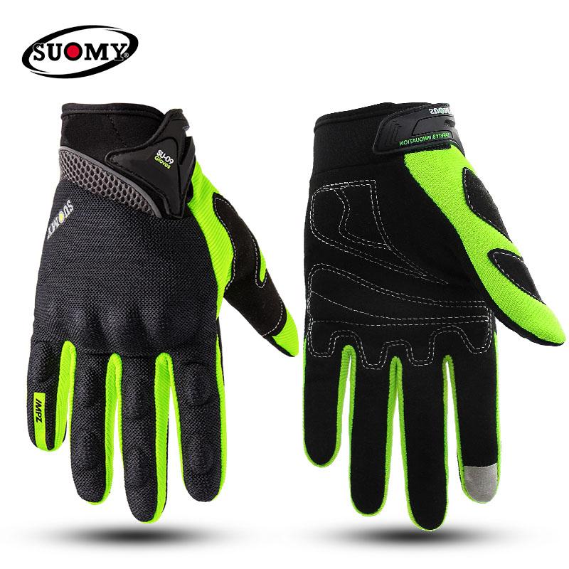 SUOMY SU-09 Motorcycle Gloves Summer Breathable Motorcyclist Gloves Men Women Motorbike Riders Touch Screen Full Finger Gloves