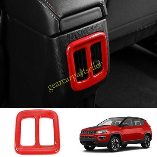 For Jeep Compass 17-2021 Glossy Red Rear AC Air Outlet Vent Cover Trim 1pcs