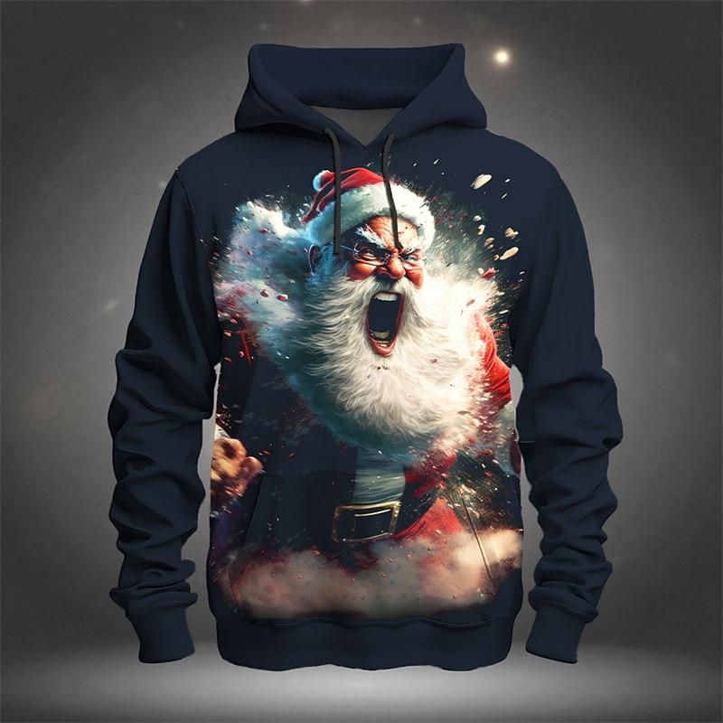 Christmas Snowman Santa Claus Reindeer Hoodie Cartoon Manga Anime 3D Graphic For Couple's Men's Women's
