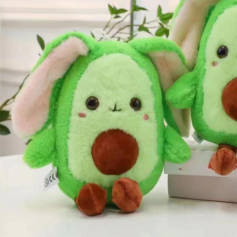 23cm Mini Avocado Kaninchen Puppe Cartoon Gefüllte Plüsch Spielzeug Kawaii Puppe Schlüsselbund Tasche Anhänger Schlüsselanhänger Netter Junge Mädchen Spielzeug Geschenke