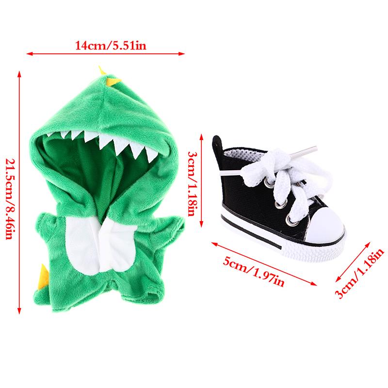 1PC Cotton For 20cm Doll Stuffed Toys Gifts Dolls Accessories Plush Toy Clothes Doll Pajamas Dinosaur Bodysuit Pants