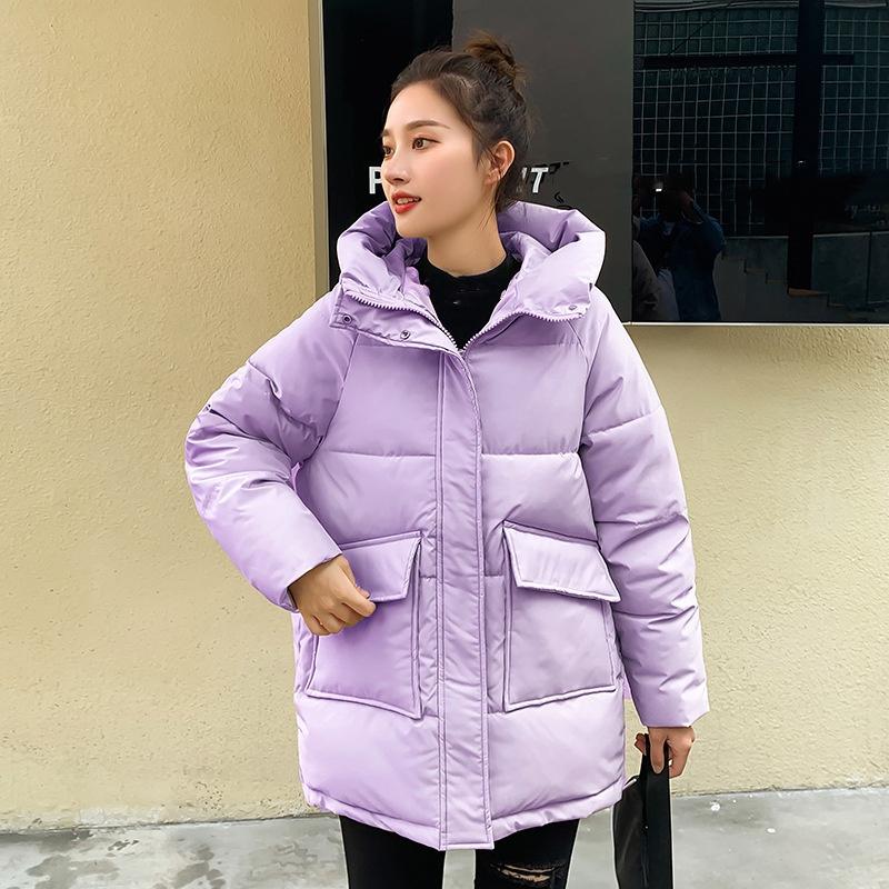 Down Cotton Clothing Women's Winter Small Style Mid-length Small Children's Winter Hooded Wide