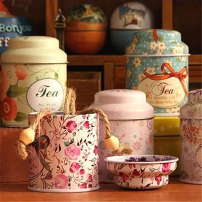 Lattina Vintage in Ferro da Palazzo Scatola Contenitore per Caramelle Cosmetici Lattina Metallica Barattoli Contenitori per Tè Caffè Zucchero Scatola da Tè Regalo di Alta Qualità