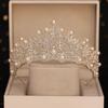Fairy Rhinestone Tiara Silver Pearl Tiaras Elegant Bride Crown  Queen