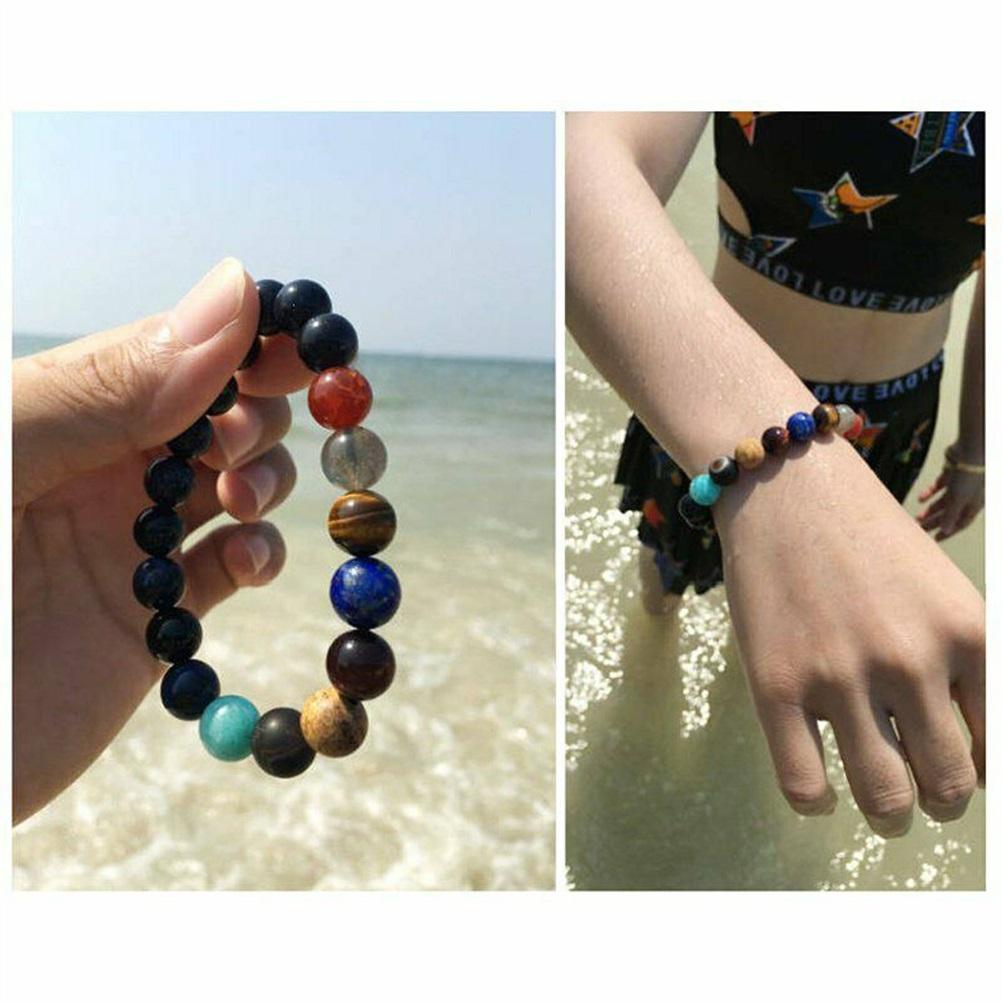 Solar System Bracelet The Eight Planets Guardian Star Natural Stone Beads Bracelet Bangle Gifts for Girls