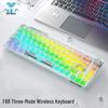 AULA F68 Mechanical Keyboard: Transparent RGB, Bluetooth Wireless, Three-Mode, Custom Hot-Swappable.