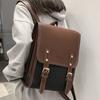 Klassischer Britischer Rucksack für Damen College-Studenten Weiches Kunstleder Schultasche Mit Reißverschlussfach