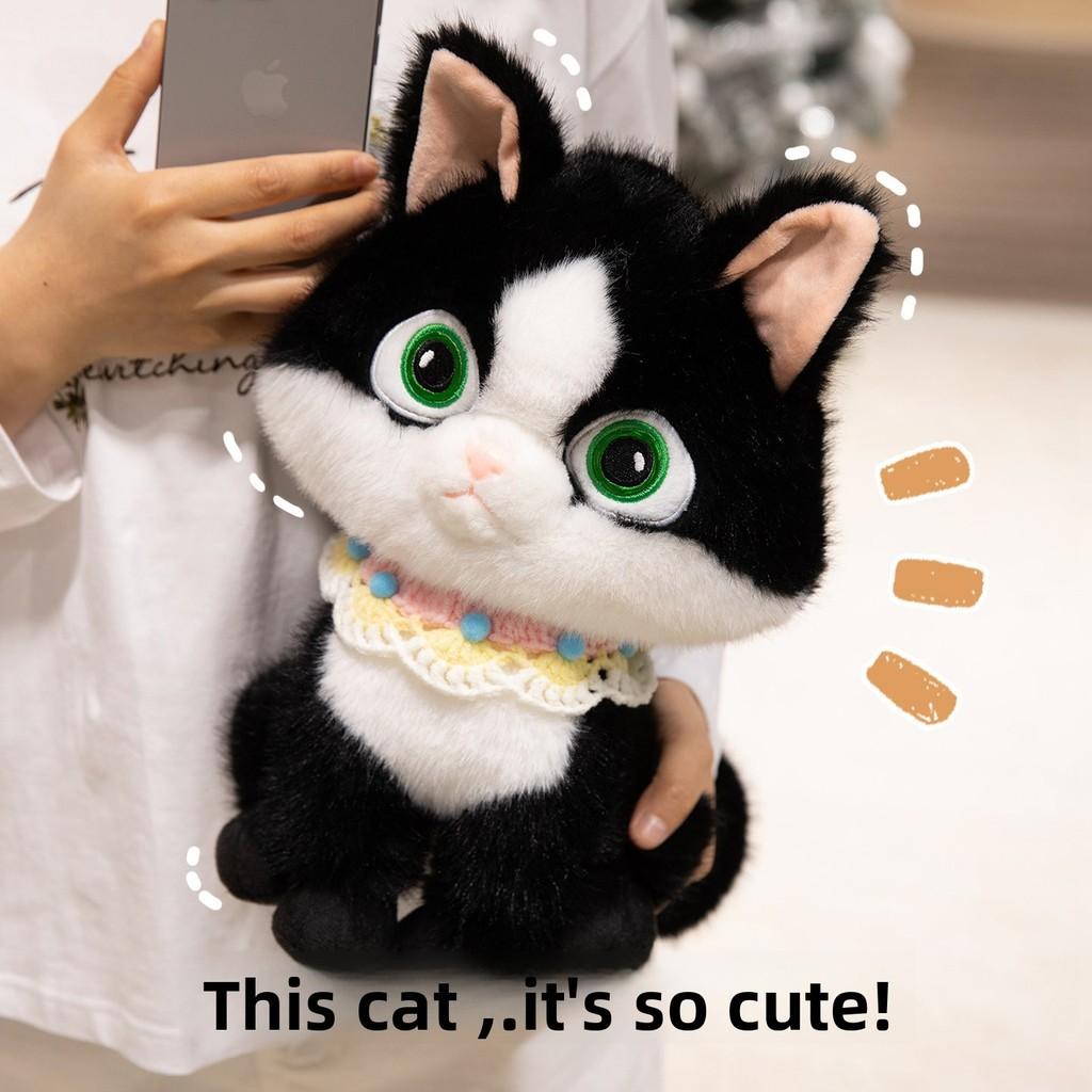 Devon Rex Bib Cat Animal Plush Toy Cartoon Stuffed Dolls Decoration Gift Kids