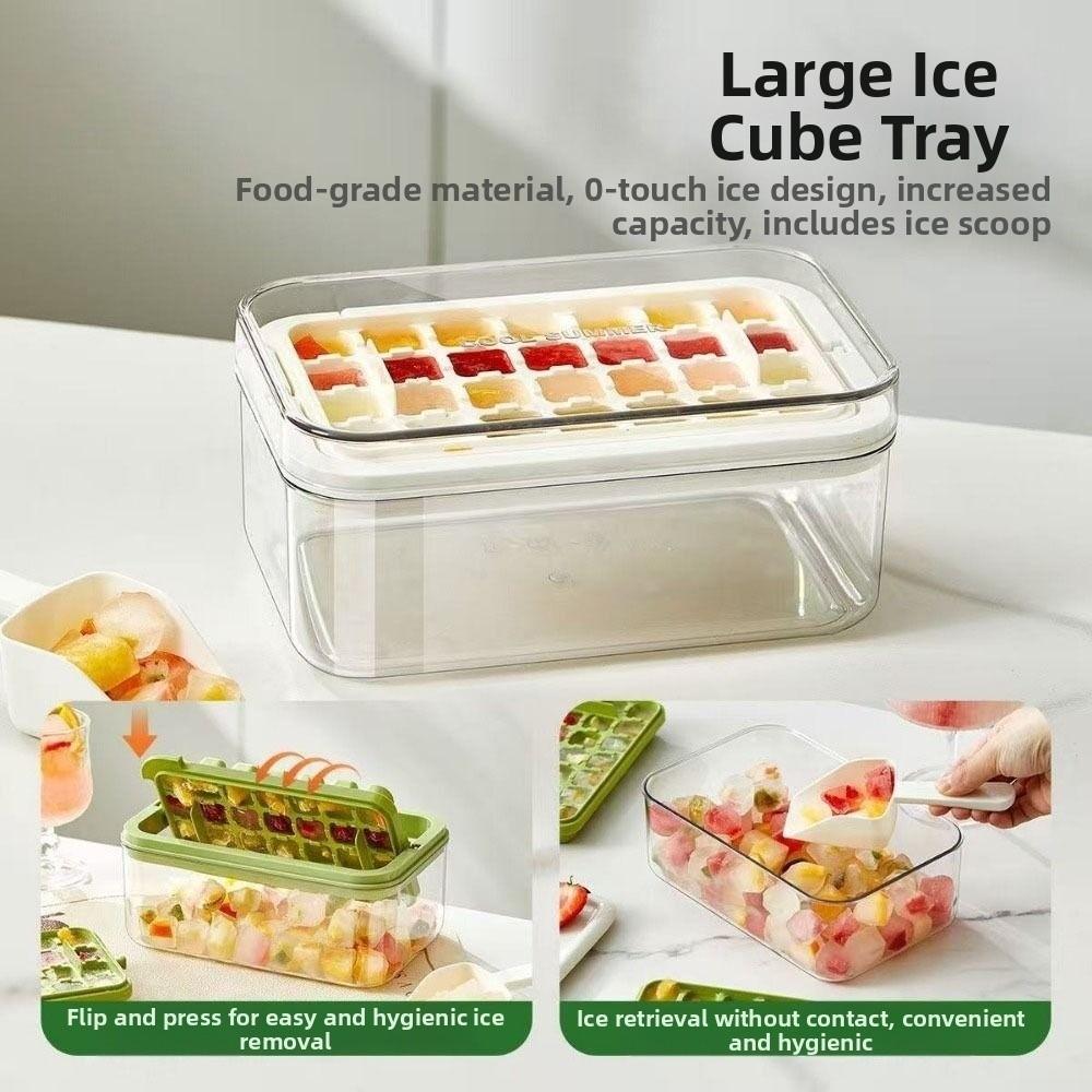 28/56 Grid Ice Cube Mold Press To Remove Ice Mould Tray Homemade Ice Maker Storage Box  Household