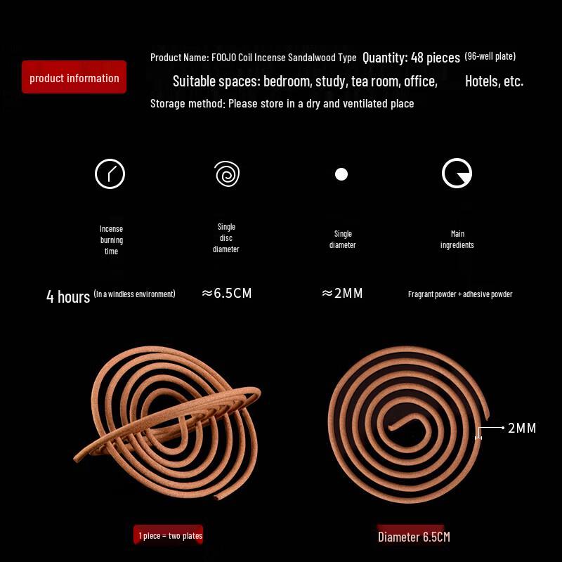 Foojo Sandalwood Coil Incense