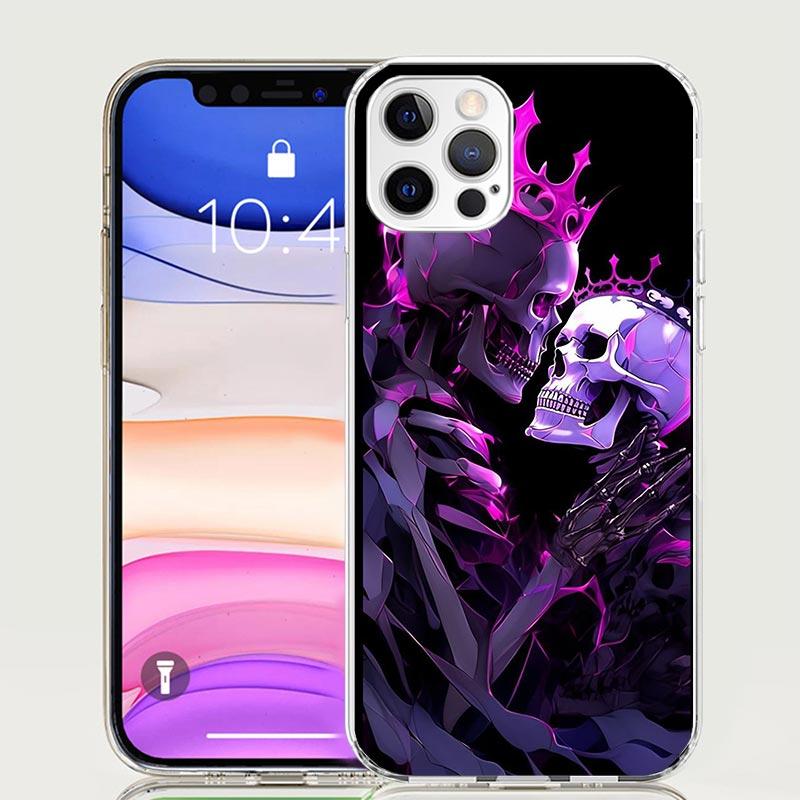 Anatomy Skeleton Heart Lovey Kiss Phone Case For iPhone 18 17 Air 16 15 Plus 11 14 Pro Max 13 Mini 12 7 8 + SE Pattern Art Customiz