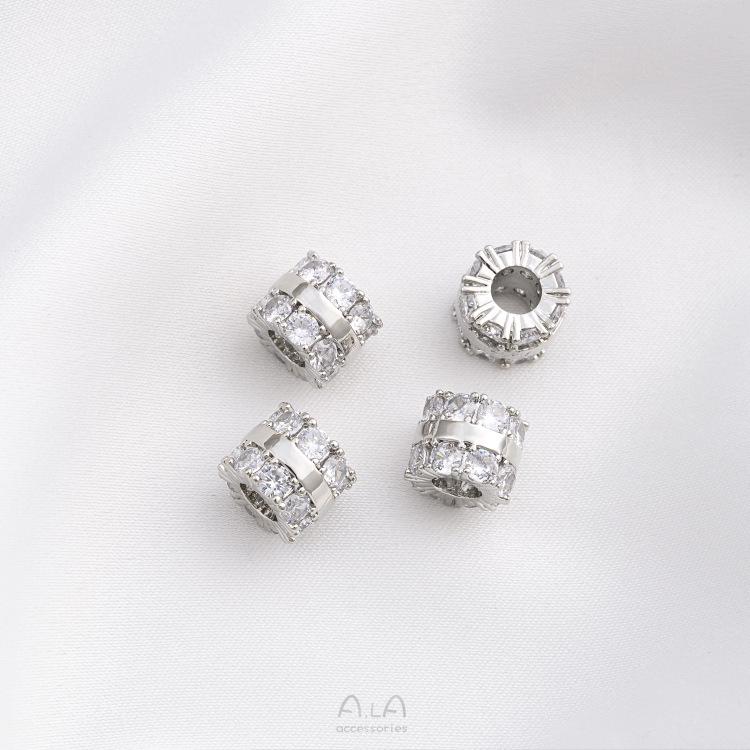 14K Gold-Plated Zircon Spacer Beads for DIY Jewelry