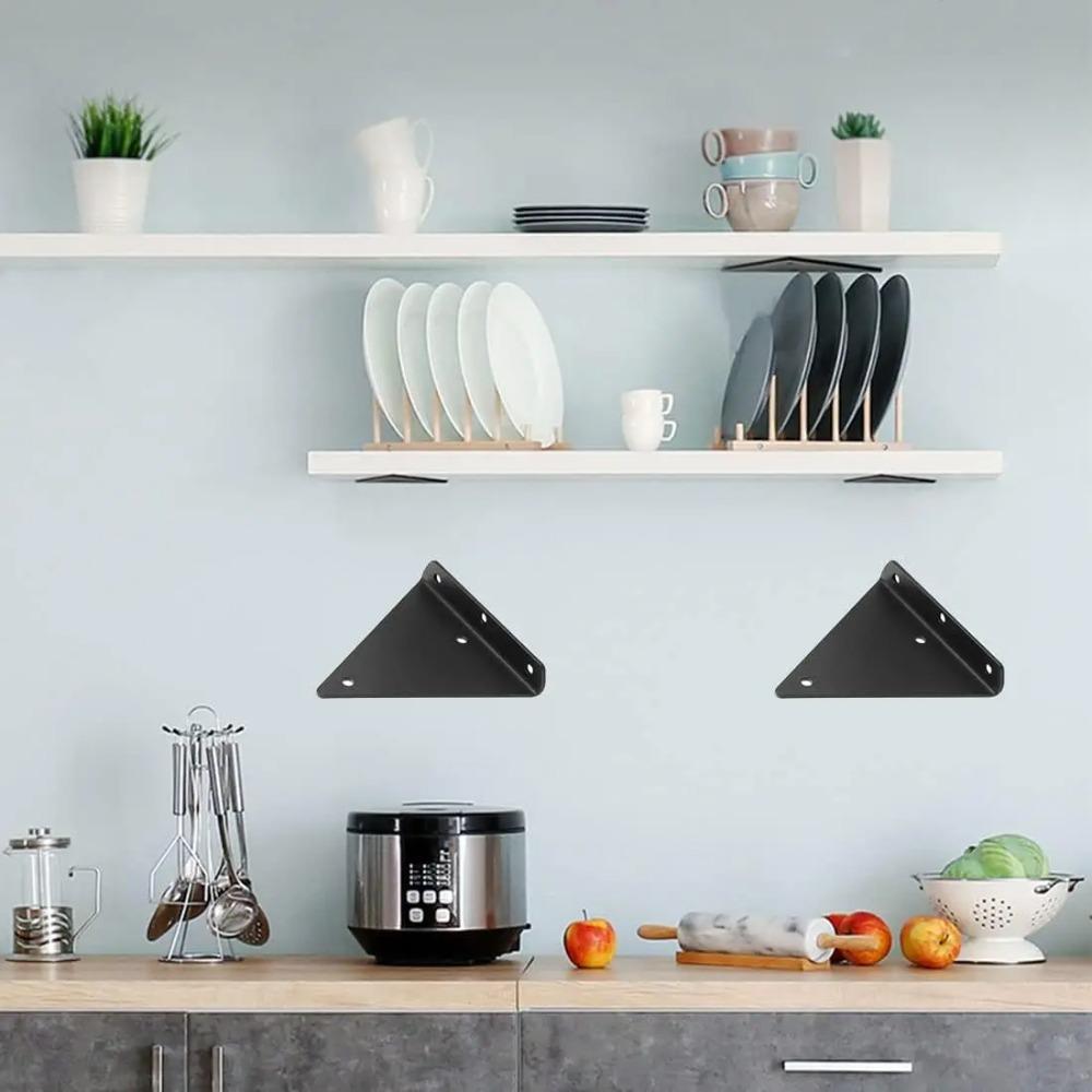 Right Triangle Corner Supports Invisible Furniture Fasteners for Beds/Cabinets/Shelves, Hidden Wall Brackets Floating Shelves