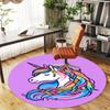 1PC Rainbow Unicorn Round Chair Mat Area Rug - Non-Slip, Floor Mat for Office, Bedroom, and Indoor Decor -Gift D1127180