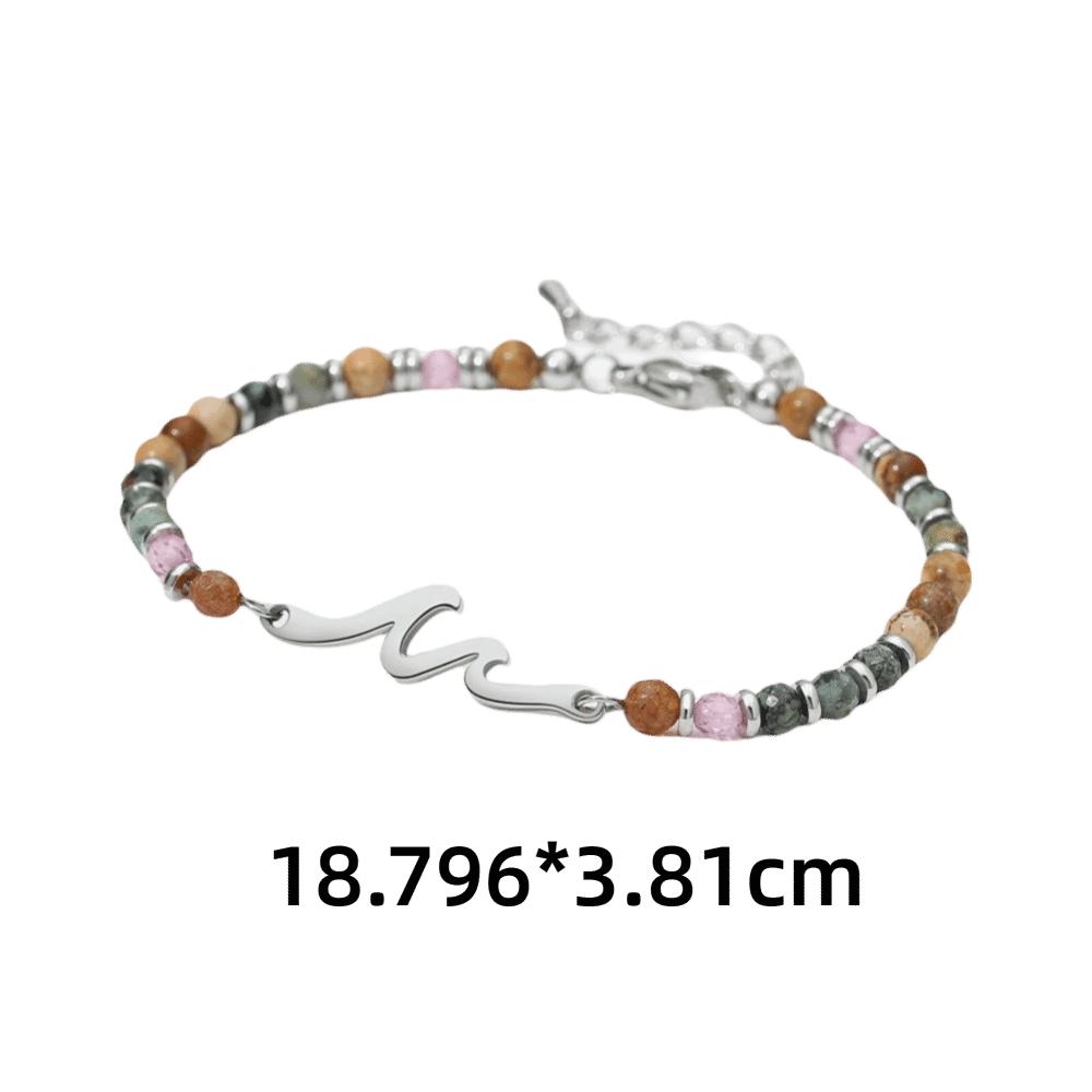 Inspirational Message Wave Bracelet Stainless Steel Beaded Bracelets  Birthday Gift