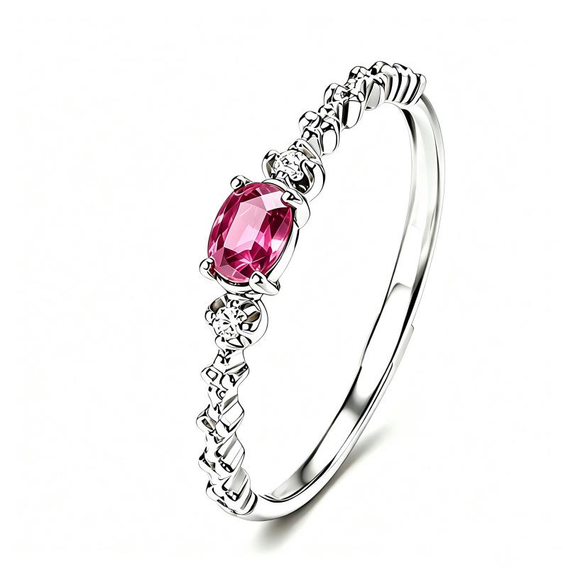 Twelve Zodiac S925 Sterling Silver Adjustable Ring with Colorful Gemstones for Women
