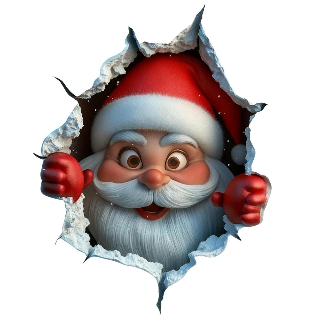 1pc Christmas Santa Wall Stickers PVC Waterproof Sticker Door Window Wall Decals DIY Peel Sticker Home Living Room Party Decor