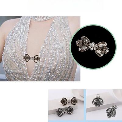 Nuevo broche de suéter con diamantes de imitación, hebilla de capa de aleación, broche para cuello, broche para bufanda, broche para cintura europeo y americano, broche fijo.