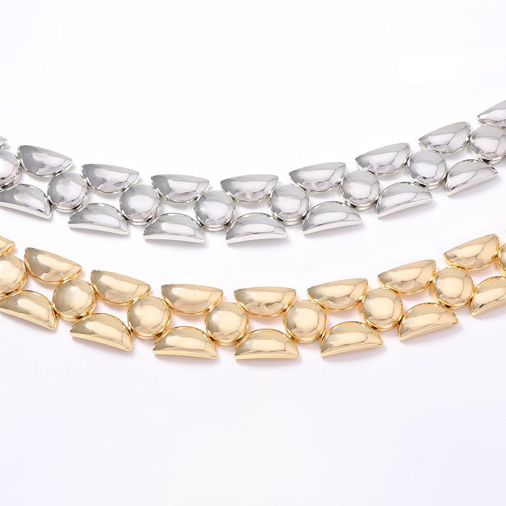 Light luxury metal texture heavy industry geometric splicing sticker neck collar necklace personality fashion temperament casual woman