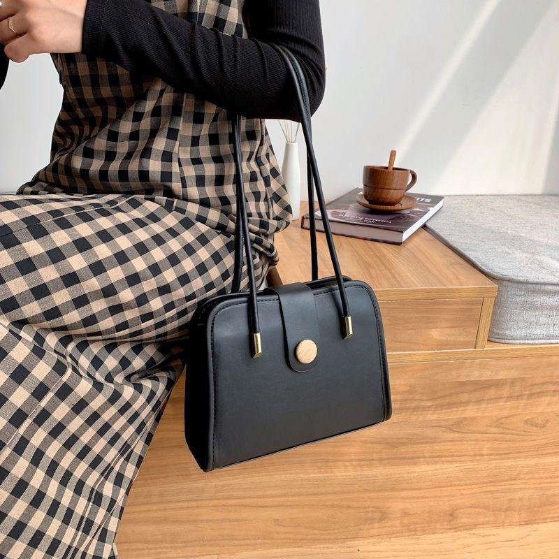 Veske Kvinne Nisje Designpakke Mote Enkel skulder Armhule Veske Tekstur Liten firkantet veske