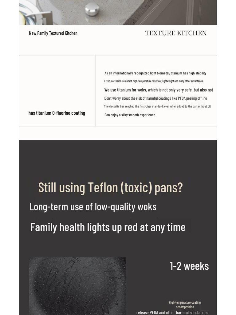 Antihaft-Keramik-Wokpfanne mit Titan-Sprühbeschichtung für Gas- und Induktionsherde