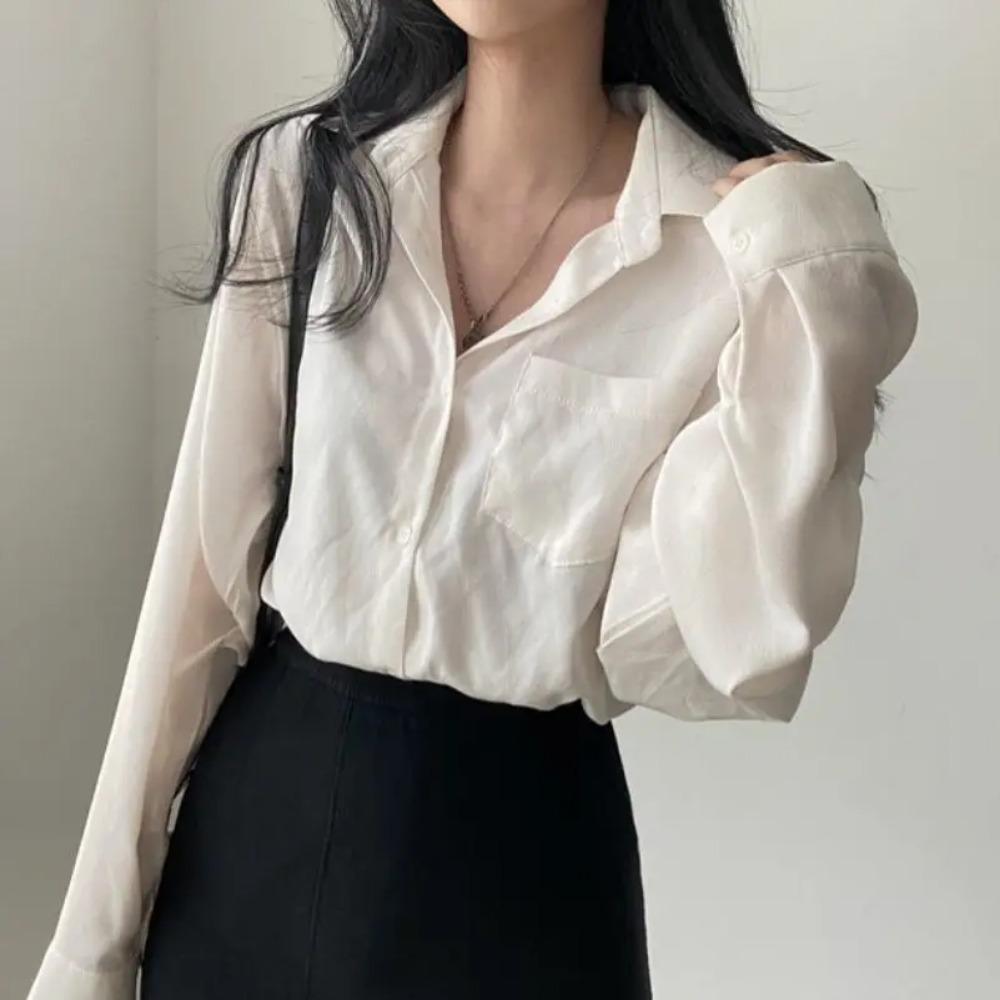 Dámské soupravy Dlouhý rukáv Jednobarevné košile Nepravidelné Mini sukně Ženy Dvoudílné Štíhlé Sexy Korejský styl Šik Stylové Štíhlé