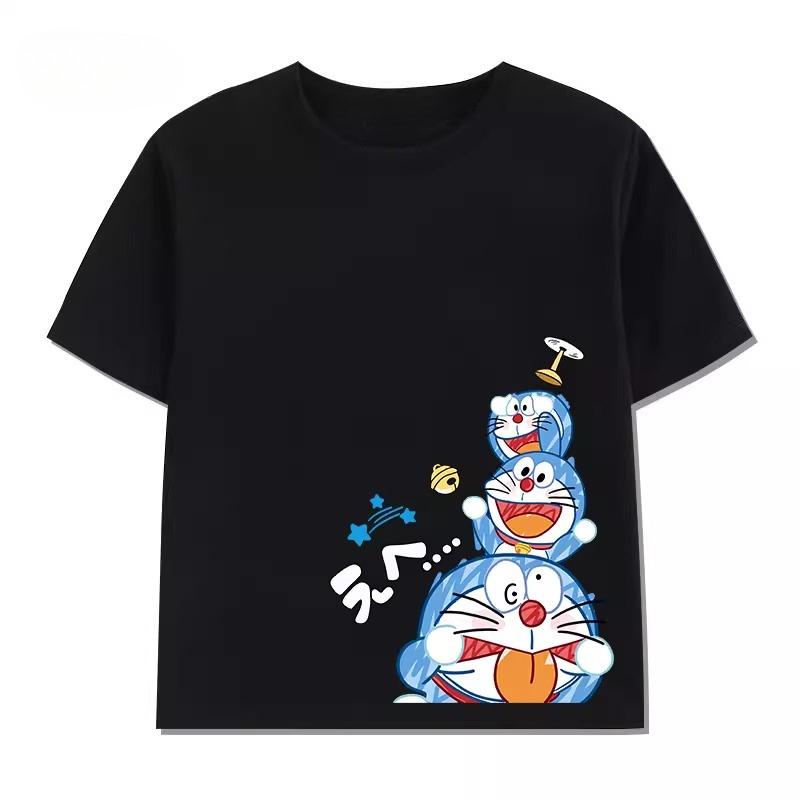 Potdemiel Summer New Doraemon Children's T-Shirt, Comfortable and Breathable, Suitable for Boys and Girls