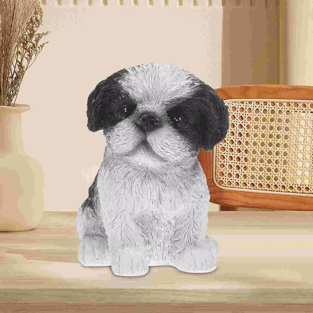 Creative Puppy Sculptures Simulation Dog Adornment Animal Statues Garden Ornament  Bedroom